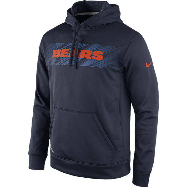 Men Chicago Bears Nike KO Speed Wordmark Performance Hoodie Navy Blue->chicago bears->NFL Jersey